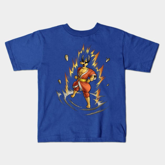 Hong Kong Phooey: Number One Super (Saiyan) Guy! Kids T-Shirt by TravisPerkinsArt